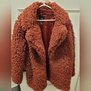 Forever 21 women's coat Jacket faux fur size L